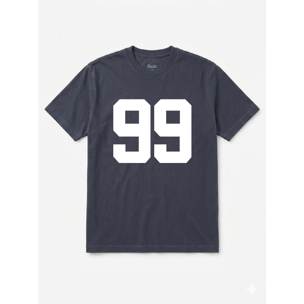 Oversized Drop Shoulder - PRINTED JERSEY - NAVY