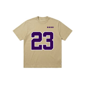 Oversized Drop Shoulder - Printed Jersey - BIEGE