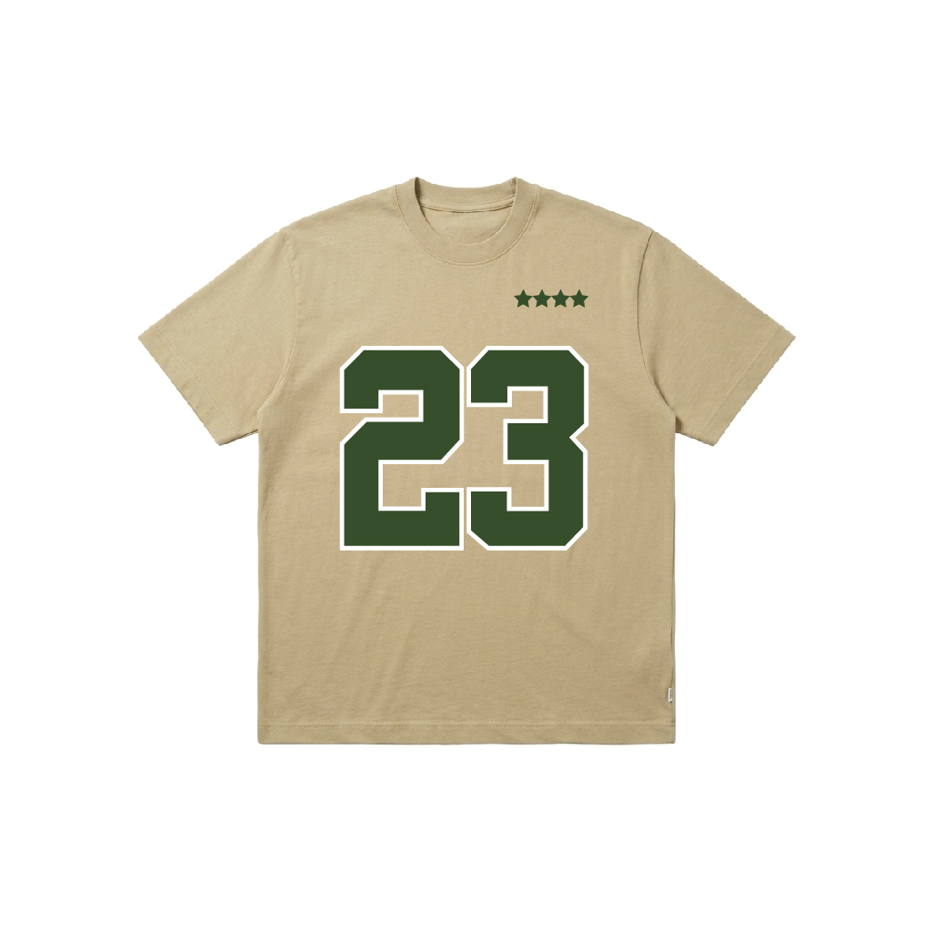 Oversized Drop Shoulder - MATCHA Printed Jersey - BIEGE - Image 3
